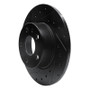 R1 91-95 Alfa Romeo 164 Rear Left Drilled & Slotted Black Brake Rotor
