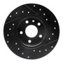 R1 91-95 Alfa Romeo 164 Rear Left Drilled & Slotted Black Brake Rotor