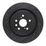 R1 2020-2025 Lexus RX350 Rear Left Drilled & Slotted Black Brake Rotor