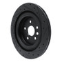 R1 2020-2025 Lexus RX350 Rear Left Drilled & Slotted Black Brake Rotor