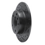 R1 11-16 Mini Cooper Countryman Rear Right Drilled & Slotted Black Brake Rotor
