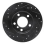 R1 11-16 Mini Cooper Countryman Rear Right Drilled & Slotted Black Brake Rotor