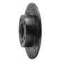 R1 11-16 Mini Cooper Paceman Rear Left Drilled & Slotted Black Brake Rotor