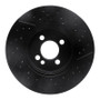 R1 07-15 Mini Cooper Clubman Front Drilled & Slotted Black Brake Rotor