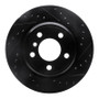 R1 02-06 BMW X5 Rear Right Drilled & Slotted Black Brake Rotor
