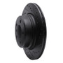 R1 02-06 BMW X5 Rear Right Drilled & Slotted Black Brake Rotor