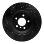 R1 02-06 BMW X5 Rear Right Drilled & Slotted Black Brake Rotor