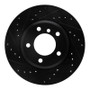 R1 99-08 BMW 325XI Front Left Drilled & Slotted Black Brake Rotor