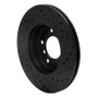 R1 99-08 BMW 325XI Front Left Drilled & Slotted Black Brake Rotor