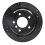 R1 96-03 BMW 540I Rear Right Drilled & Slotted Black Brake Rotor