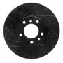 R1 91-01 BMW 740I Front Left Drilled & Slotted Black Brake Rotor