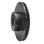 R1 91-01 BMW 740I Front Left Drilled & Slotted Black Brake Rotor