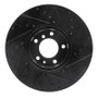 R1 91-01 BMW 740I Front Left Drilled & Slotted Black Brake Rotor