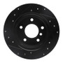 R1 91-99 BMW 323I Rear Right Drilled & Slotted Black Brake Rotor