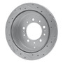 R1 17-21 Toyota Land Cruiser Rear Left Drilled & Slotted Silver Brake Rotor