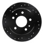 R1 82-89 BMW 633CSI Rear Left Drilled & Slotted Black Brake Rotor