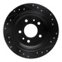 R1 82-89 BMW 633CSI Rear Left Drilled & Slotted Black Brake Rotor