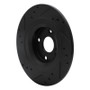 R1 2016-2025 Fiat 124 Spider Rear Right Drilled & Slotted Black Brake Rotor