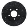 R1 91-96 Chrysler Town & Country Front Right Drilled & Slotted Black Brake Rotor