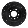 R1 95-97 Volvo 960 Rear Left Drilled & Slotted Black Brake Rotor