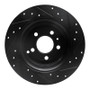 R1 96-04 Volvo S70 Rear Left Drilled & Slotted Black Brake Rotor
