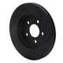 R1 86-90 Chrysler Town & Country Front Left Drilled & Slotted Black Brake Rotor