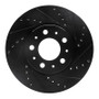 R1 95-04 Volvo S90 Front Right Drilled & Slotted Black Brake Rotor