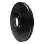R1 95-04 Volvo S90 Front Right Drilled & Slotted Black Brake Rotor