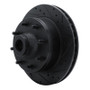 R1 78-97 Dodge B200 / B200 Van / B250 Front Right Drilled & Slotted Black Brake Rotor