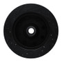 R1 78-97 Dodge B200 / B200 Van / B250 Front Right Drilled & Slotted Black Brake Rotor