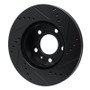 R1 82-90 Volvo 760 Series Front Left Drilled & Slotted Black Brake Rotor