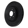 R1 03-17 Dodge Viper Rear Right Drilled & Slotted Black Brake Rotor