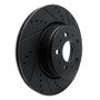 R1 17-25 Tesla Model 3 Front Right Drilled & Slotted Black Brake Rotor