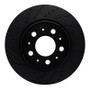 R1 17-25 Tesla Model 3 Front Left Drilled & Slotted Black Brake Rotor