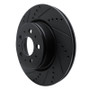 R1 17-25 Tesla Model 3 Front Left Drilled & Slotted Black Brake Rotor