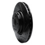 R1 12-21 Tesla Model X Front Right Drilled & Slotted Black Brake Rotor