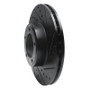R1 71-97 Jaguar XJ12 Front Right Drilled & Slotted Black Brake Rotor