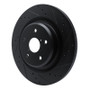 R1 -25 Subaru Ascent Rear Right Drilled & Slotted Black Brake Rotor