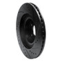 R1 01-08 Saab 9-2X Front Left Drilled & Slotted Black Brake Rotor