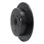 R1 15-21 Subaru WRX Rear Left Drilled & Slotted Black Brake Rotor