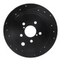 R1 10-25 Scion FR-S Rear Left Drilled & Slotted Black Brake Rotor