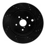R1 08-20 Subaru WRX Rear Left Drilled & Slotted Black Brake Rotor