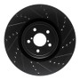 R1 03-25 Subaru Impreza Front Right Drilled & Slotted Black Brake Rotor