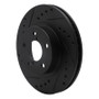 R1 90-01 Subaru Impreza Front Left Drilled & Slotted Black Brake Rotor