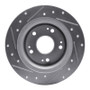 R1 05-17 Honda Accord Rear Right Drilled & Slotted Silver Brake Rotor