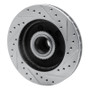 R1 1992-2002 Chevrolet C1500 Front Left Drilled & Slotted Silver Brake Rotor