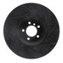 R1 2007-2008 BMW ALPINA B7 Front Left Drilled & Slotted Black Brake Rotor