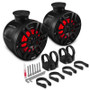 DS18 Marine And Psports Compact Towers Flat And Pole Mount 6.5in 100 Watts RMS RGB LED Lights Black
