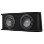 DS18 Dual 12in Shallow Subwoofer and Enclosure 700 Watts RMS Sealed Black Carpet