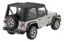 Bestop 97-02 Jeep Wrangler TJ Replace A-Top (Blk Sailcloth Clear Windows Upper Door Skins )
